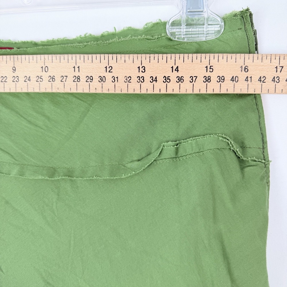Silvergate Women's Green 100% Cotton Maxi Skirt Size Large Boho Ruffle - Picture 9 of 13